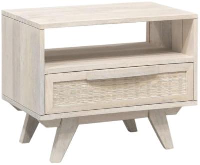 Romantic White Wood Bedside Table