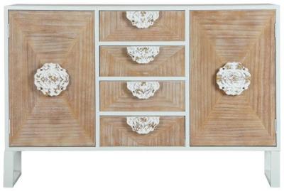 Modern White Wooden 120cm Small Buffet Sideboard 2 Doors