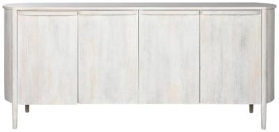 Scandi White Mango Wood 175cm Medium Buffet Sideboard 4 Doors