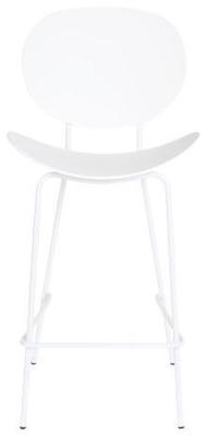 Set Of 2 Scandi White Metal Barstool With Scoop Back