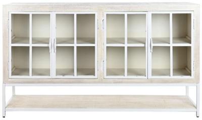 Indian White Mango Wood 170cm Large Buffet Sideboard 4 Doors