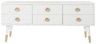 Glam White Wooden 120cm Tv Unit