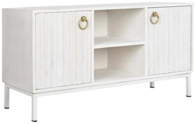 Alma White Mango Wood 120cm Tv Unit