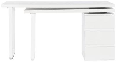 Modern White 3 Drawer Writing Desk