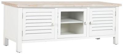 Traditional White Wooden 120cm Tv Unit