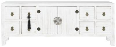 Oriental White Wooden 130cm Tv Unit