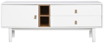 Alpine White Wooden 140cm Tv Unit