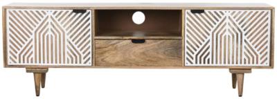 Bokaro White Mango Wood 160cm Tv Unit