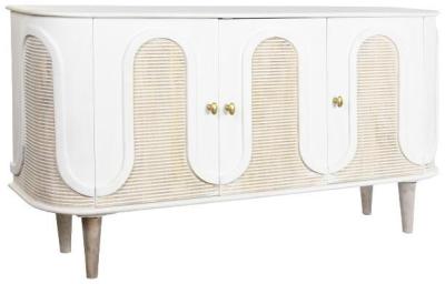 Alma White Wood Medium Buffet Sideboard 3 Doors