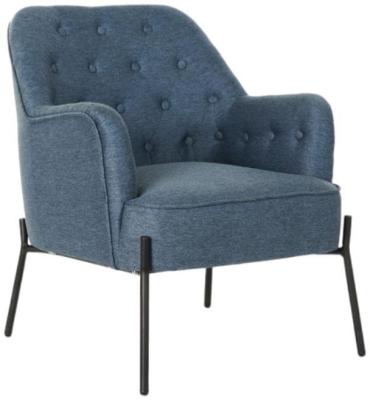 Scandi Blue And Black Fabric Armchair