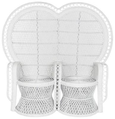 Product photograph of Emmanuelle California White Rattan 2 Seater Armchair from Choice Furniture Superstore