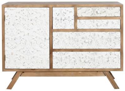 Arabian Natural And White 5 Drawer Narrow Chest