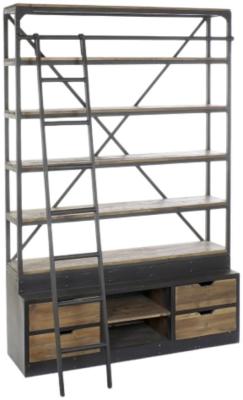 Loft Brown And Black Ladder Bookcase