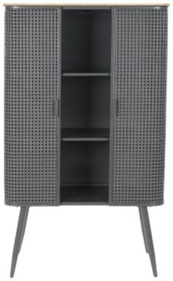 Grey Metal 2 Door Hall Cabinet