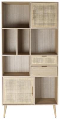 Scandi Natural 2 Door 2 Drawer Bookcase