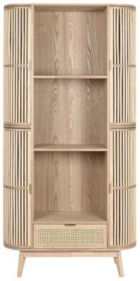 Scandi Natural Rattan Display Cabinet