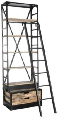 Loft Black Metal Ladder Bookcase