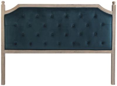 Traditional Turquoise And Natural Polyester Headboard