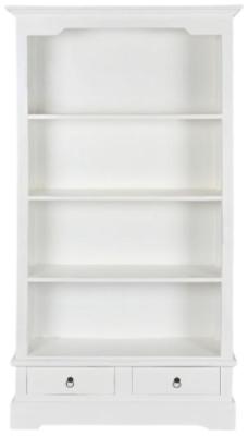 Mediterranean White Caob 2 Drawer Bookcase