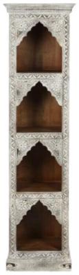 Product photograph of White Carved Wood Bookcase from Choice Furniture Superstore