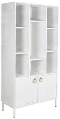 Product photograph of Alma White Wood 2 Door Bookcase from Choice Furniture Superstore