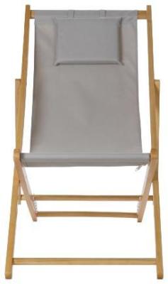 Garden Grey And Natural Deck Chair