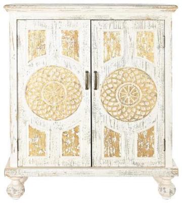 White And Golden Small 2 Door Sideboard