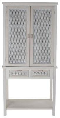 Product photograph of Traditional White Wood 2 Door Hall Cabinet from Choice Furniture Superstore
