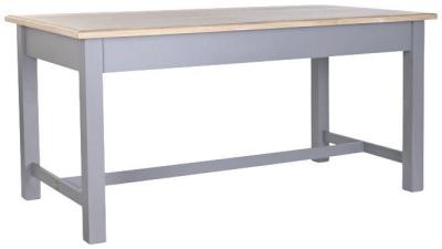 Traditional Grey Wood 6 Seater Dining Table