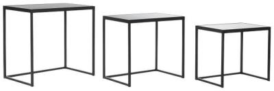 Loft Black Metal Square Side Table Set Of 3