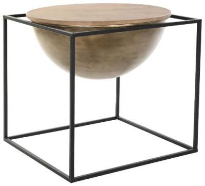 Loft Black And Brown Metal Side Table