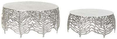 Modern Silver Metal Side Table Set Of 2