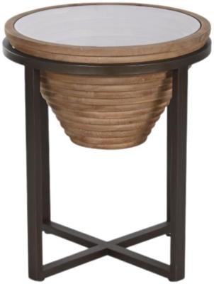 Modern Natural And Black Wood Side Table