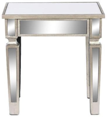 Glam Silver Mirror Side Table