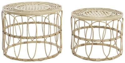 Product photograph of Urban Brown Rattan Side Table - Set Of 2 from Choice Furniture Superstore