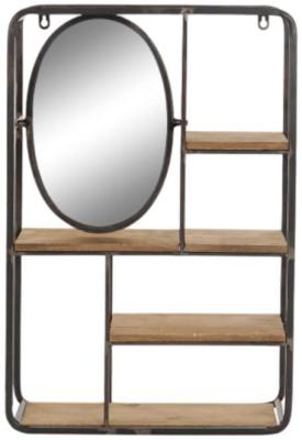 Loft Light Brown Mirrored Hanging Shelving Unit