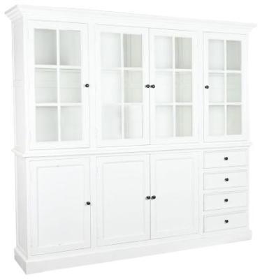 White 6 Door Large Display Cabinet