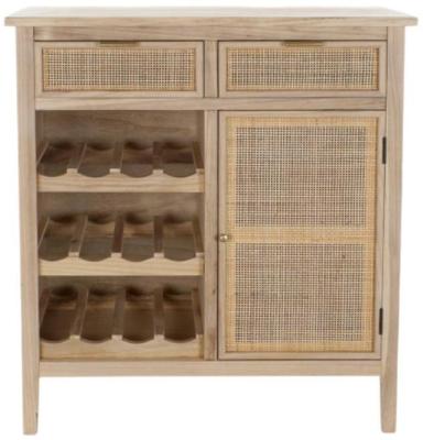Product photograph of Luca Rattan 1 Door 2 Drawer Shoe Rack from Choice Furniture Superstore