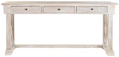 Product photograph of Cottage Light Brown Aged 3 Drawer Console Table from Choice Furniture Superstore