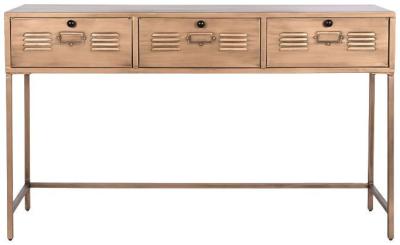 Loft Golden Metal 3 Drawer Console Table