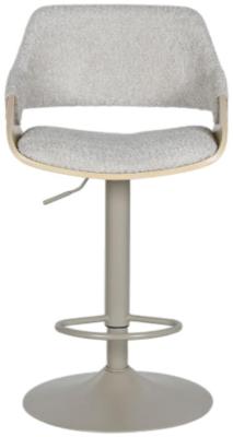 Set Of 2 Modern Natural Fabric Barstool With Back