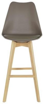 Set Of 2 Scandi Grey Faux Leather Barstool With Back