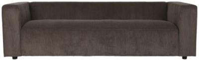 Modern Brown Fabric Couch 3 Seater Sofa