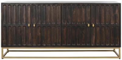 Product photograph of Romantic Dark Brown Mango Wood Buffet Sideboard - 4 Doors from Choice Furniture Superstore