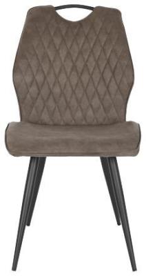 Set Of 2 Sagar Dark Brown Fabric Dining Chair