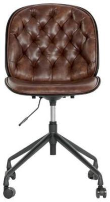 Vintage Dark Brown Swivel Office Chair