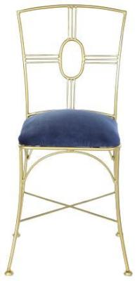 Set Of 2 Blue Fabric Dining Chair