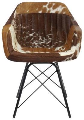 Product photograph of Set Of 2 African Brown Leather Cow Chair from Choice Furniture Superstore