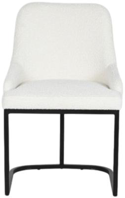 Set Of 2 Modern White Fabric Dining Chair