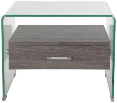 Modern Grey Transparent Glass Bedside Table